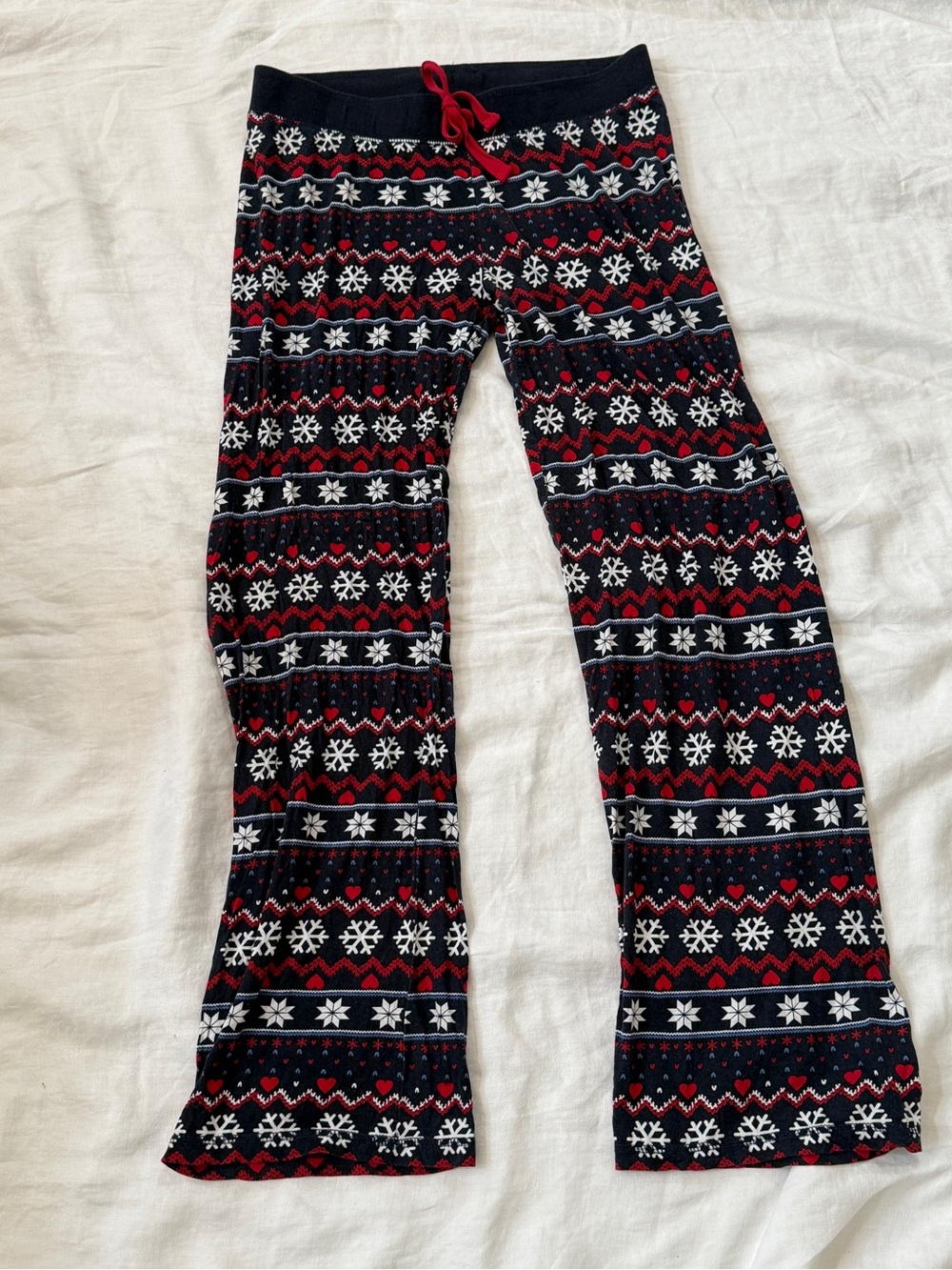 Cozy Zoe red blue black white winter theme pajama pants size small